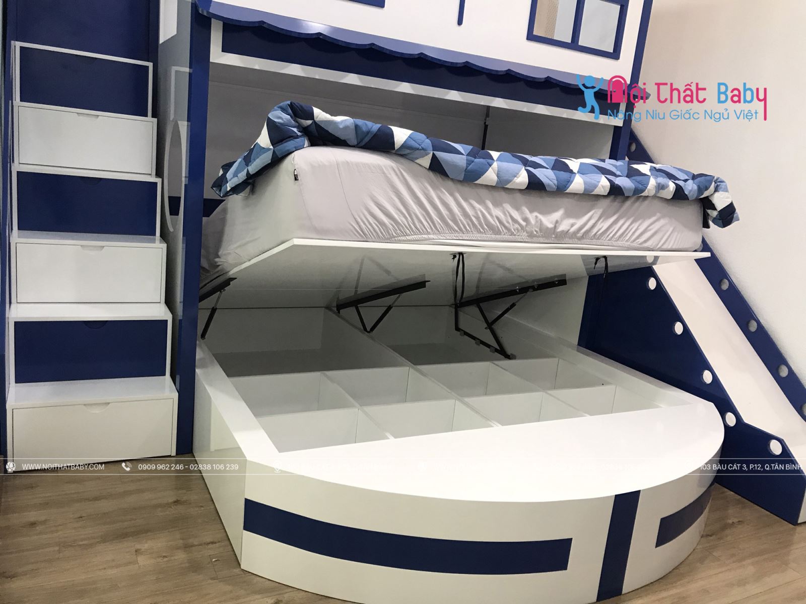 Công trình thực tế phòng ngủ bé trai với mẫu giường tầng siêu xinh nhà anh Hiển - Biên Hòa